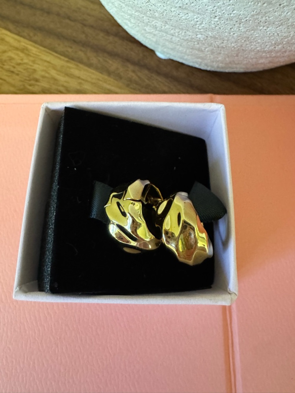Pandora 14k Gold Plated Sculptural Clip Earrings